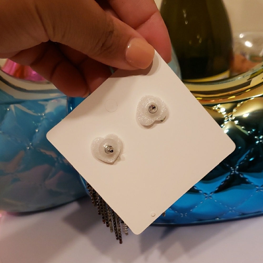 Elegant Blue and Green Leaf Earrings - Picture 7 of 8